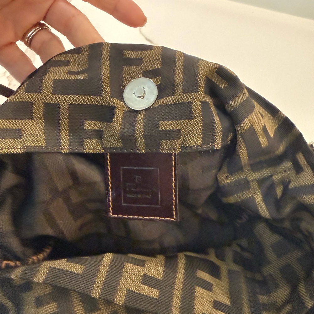 FENDI Zucca Canvas Tote Bag Khaki Brown | Preloved Great Condition - Picture 13 of 14